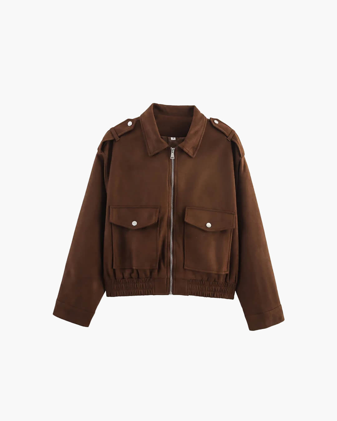 Blouson aviateur en cuir véritable suédé