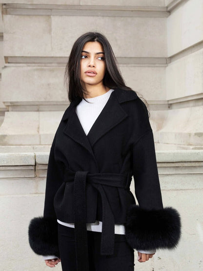 Manteau de luxe en fausse fourrure pour femme