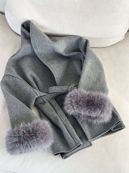 Manteau de luxe en fausse fourrure pour femme