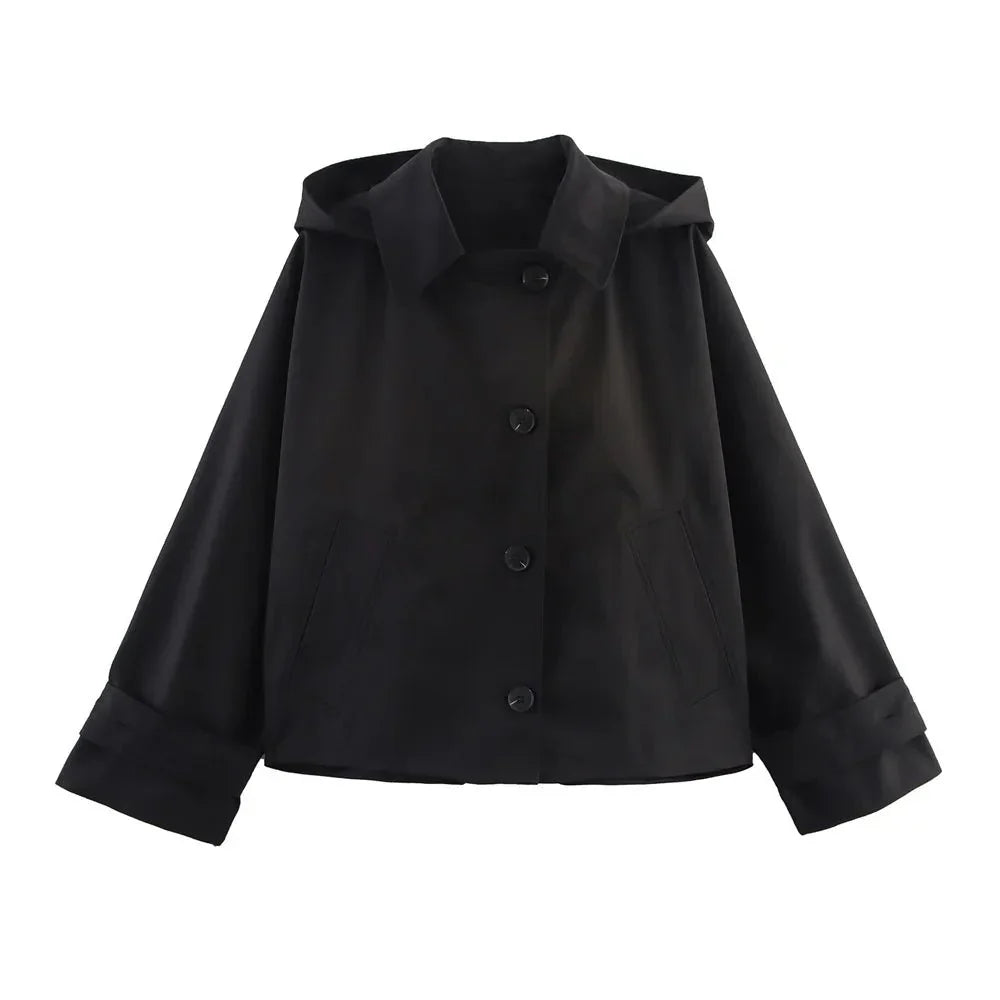 Veste coupe-vent pratique avec capuche
