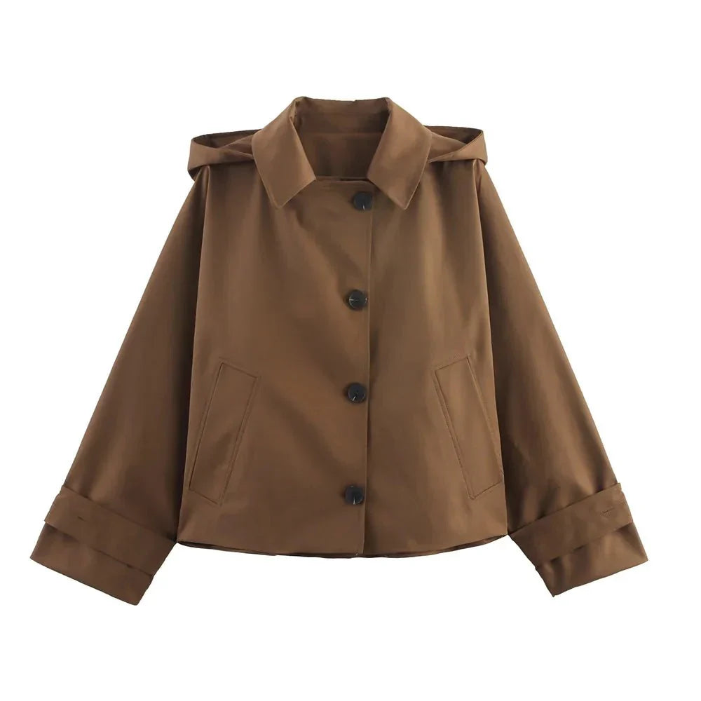 Veste coupe-vent pratique avec capuche