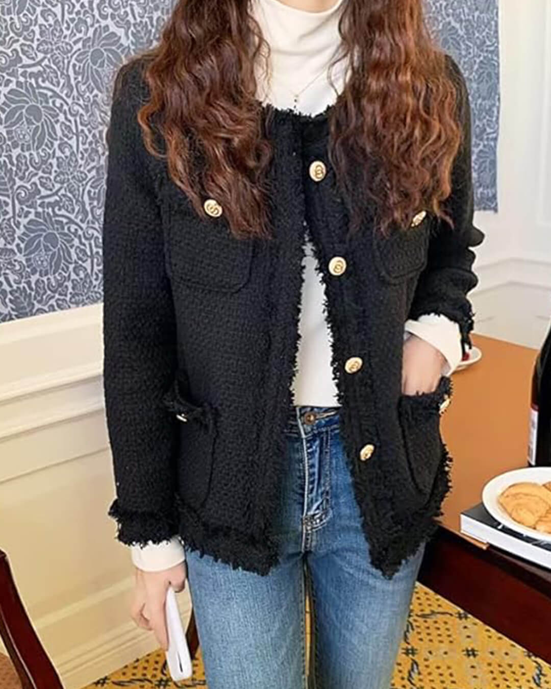 Veste Rétro Femme Élégante