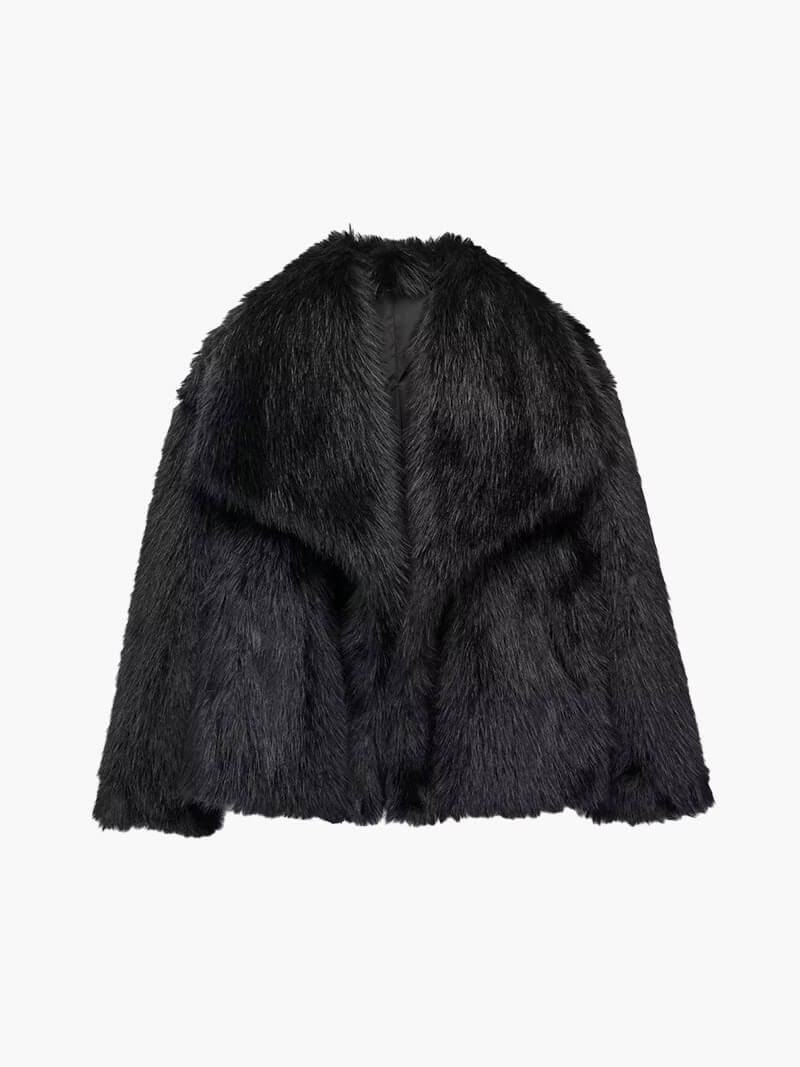 Manteau élégant en fausse fourrure végétalienne pour l'hiver