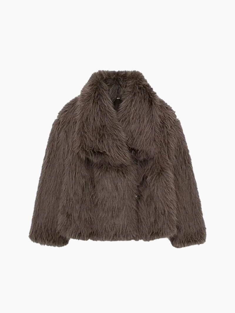 Manteau élégant en fausse fourrure végétalienne pour l'hiver