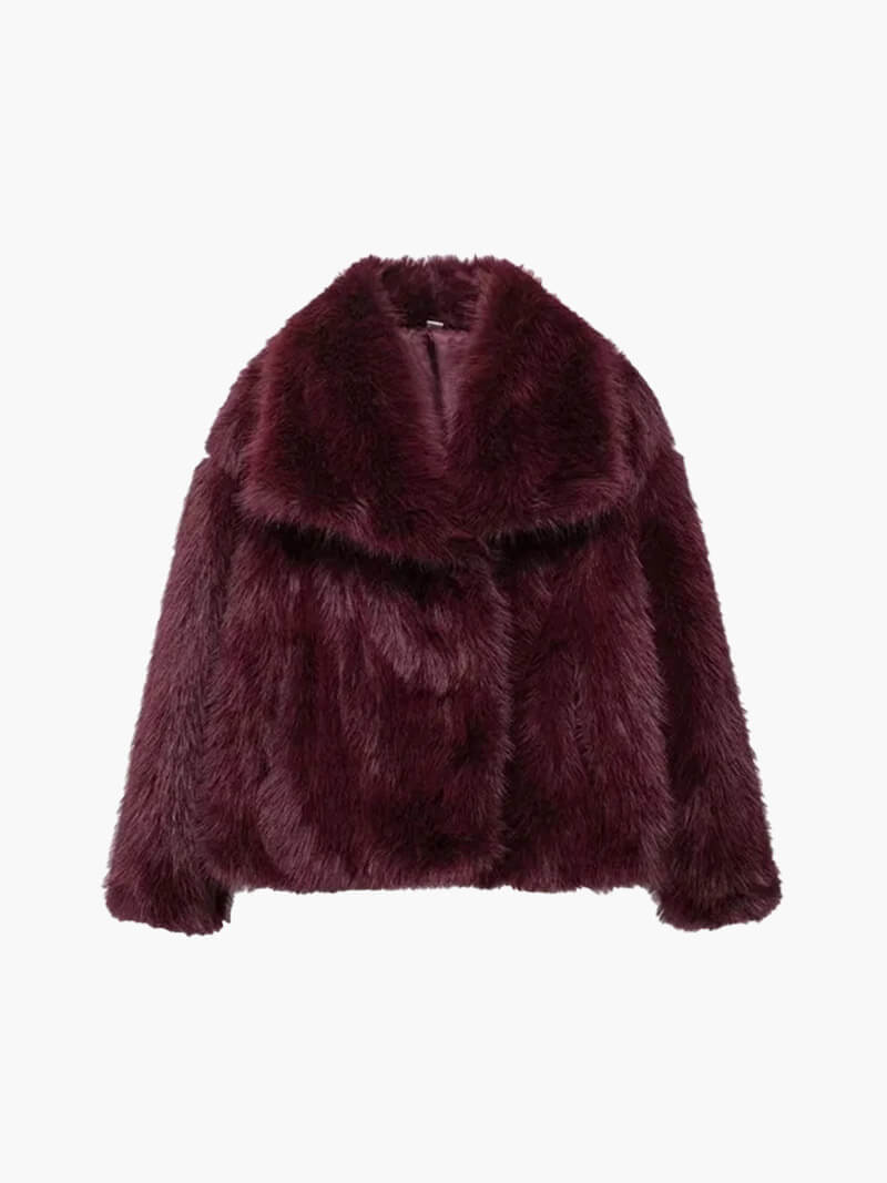 Manteau élégant en fausse fourrure végétalienne pour l'hiver