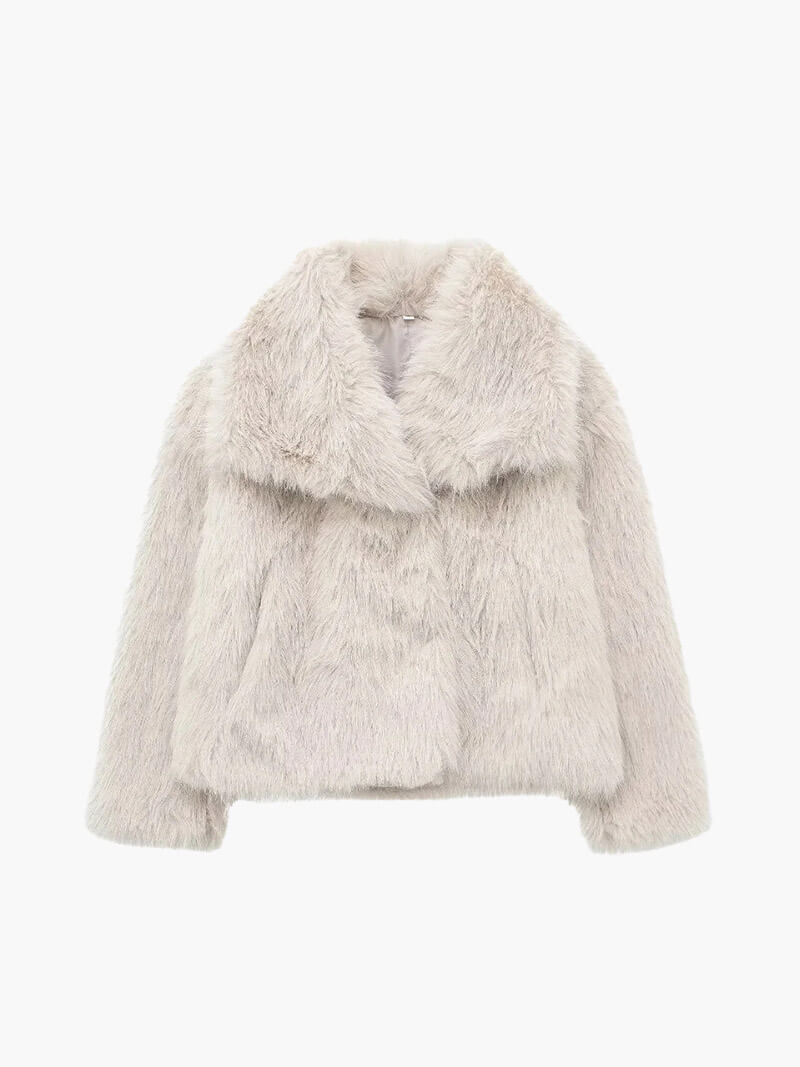 Manteau élégant en fausse fourrure végétalienne pour l'hiver