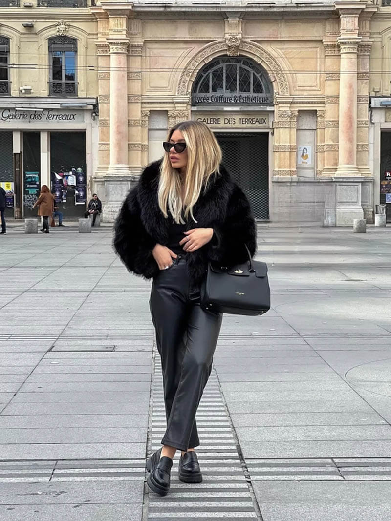 Veganer Faux-Fur-Mantel Elegant Winter - IdealeKleiden