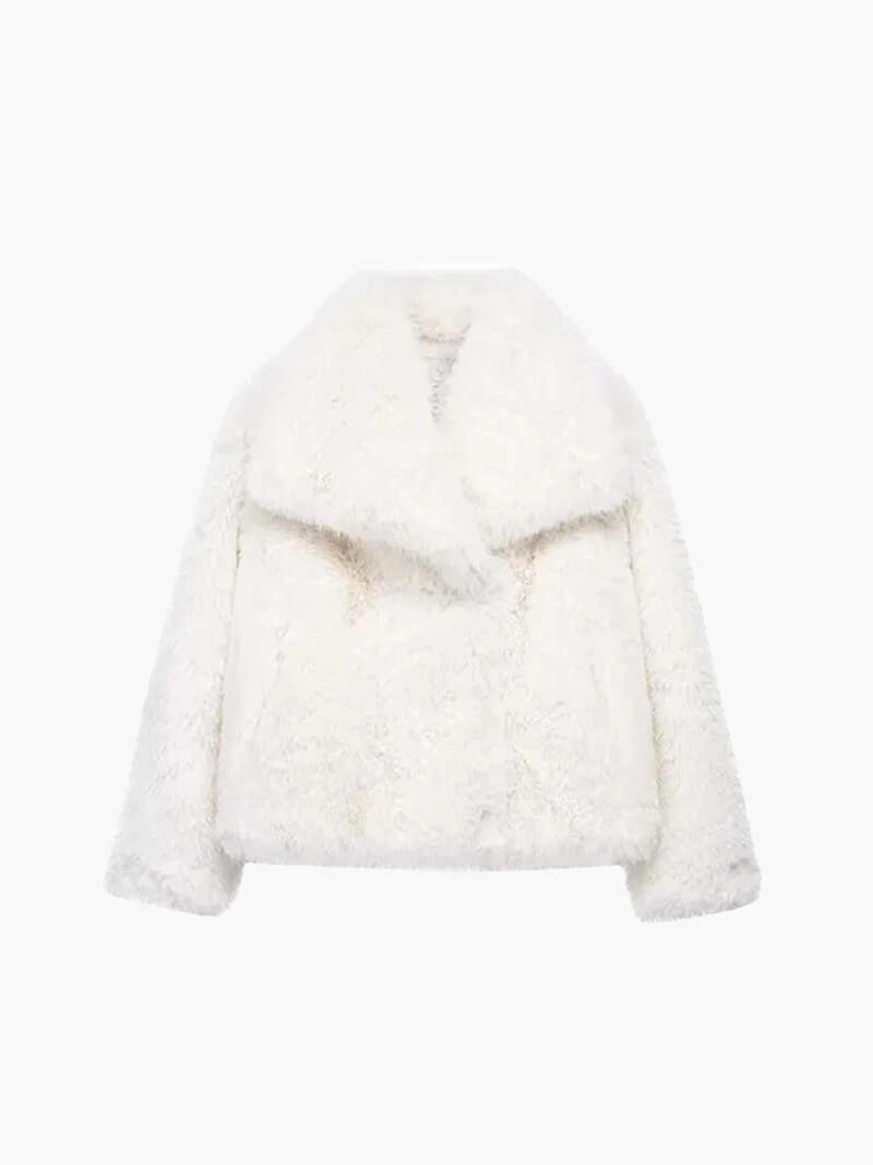Manteau élégant en fausse fourrure végétalienne pour l'hiver