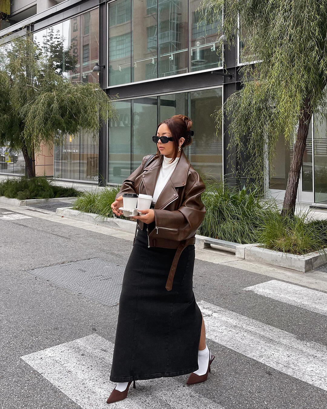 Veste en cuir vegan aspect cuir véritable