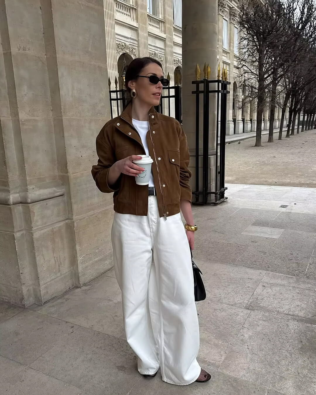 Blouson en cuir style aviateur