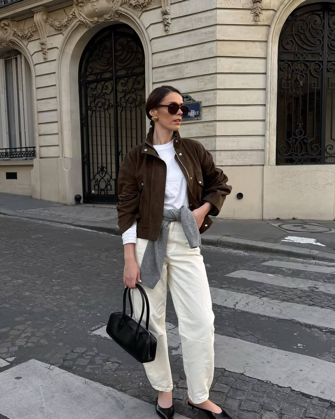 Blouson en cuir style aviateur