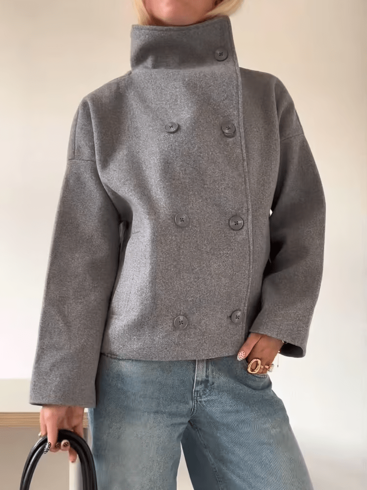 Stilvolle Herrenjacke Stehkragen Design - IdealeKleiden
