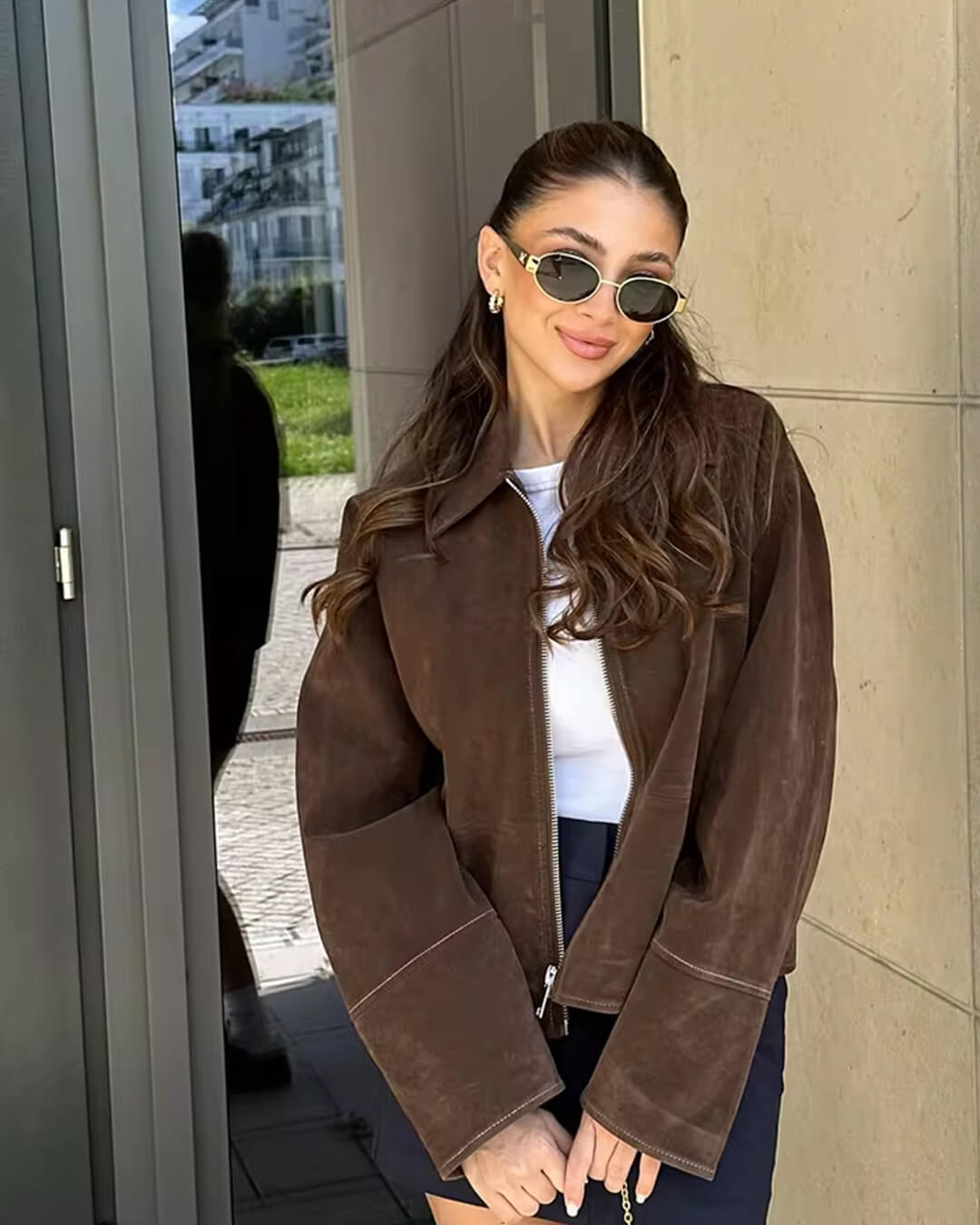 Blouson en cuir tendance pour femme