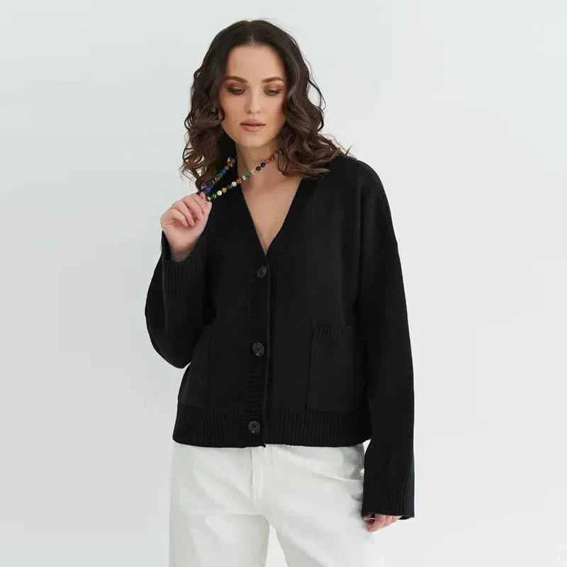 Cardigan élégant à col en V pour femme