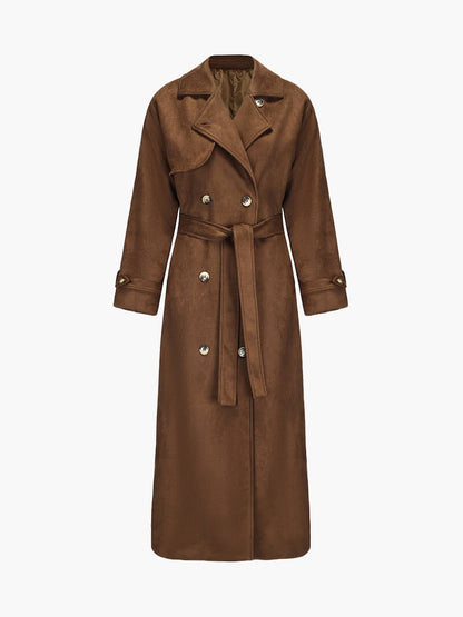 Stylischer Trenchcoat Kunstleder Damen - IdealeKleiden