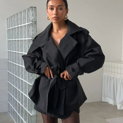 Trench-coat classique court pour femme