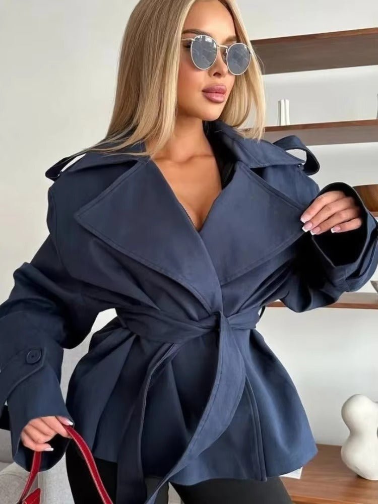 Trench-coat classique court pour femme