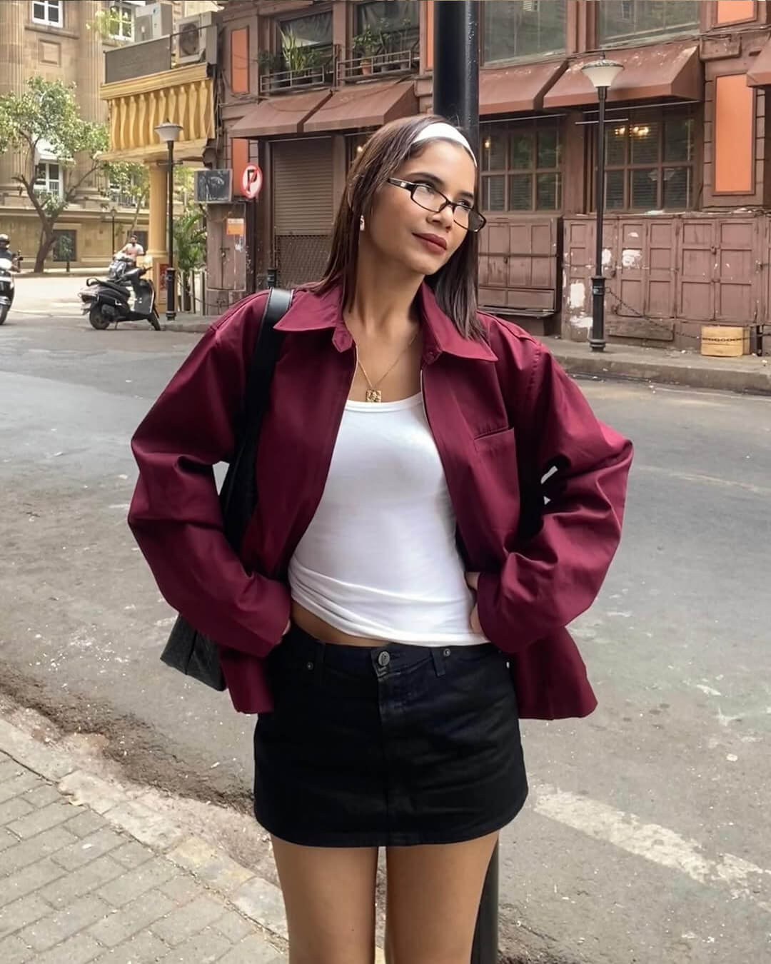 Blouson aviateur stylé bordeaux