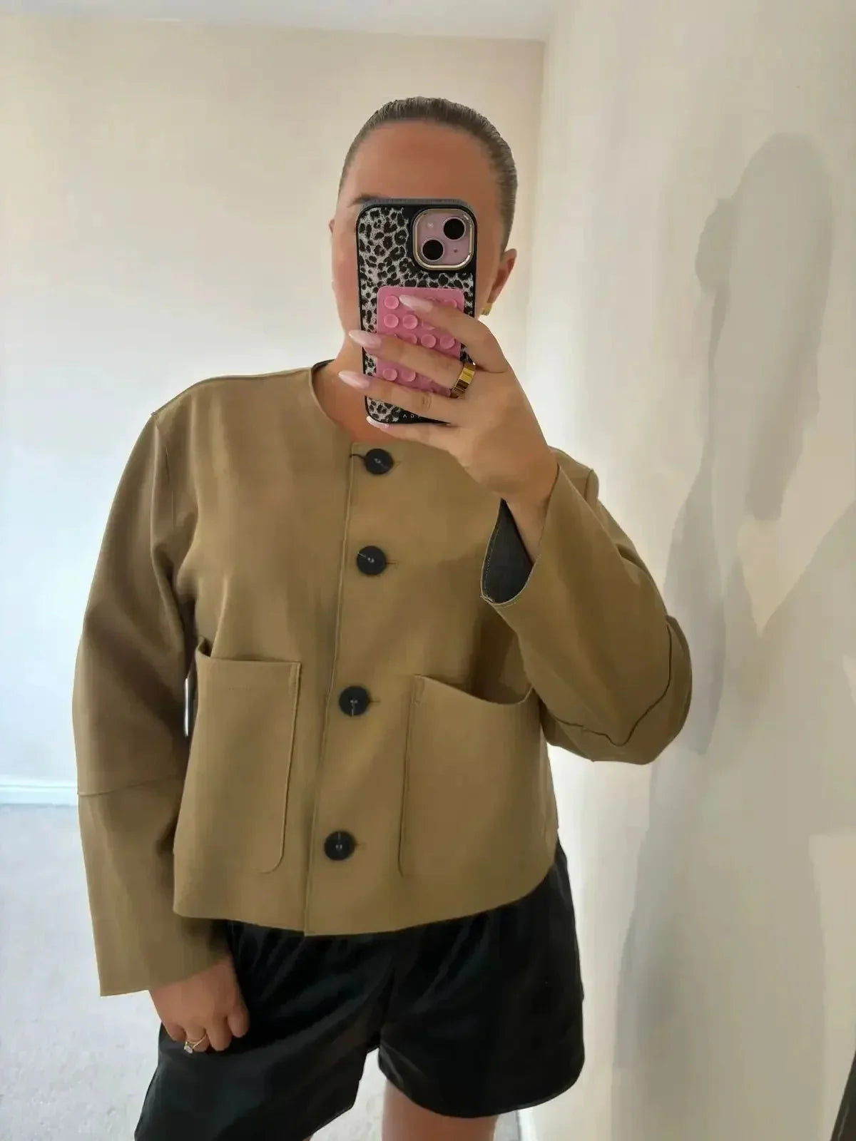 Blouson en cuir souple élégant pour femme