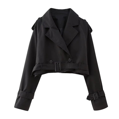 Trench-coat classique court pour femme