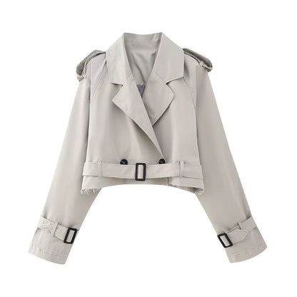 Trench-coat classique court pour femme