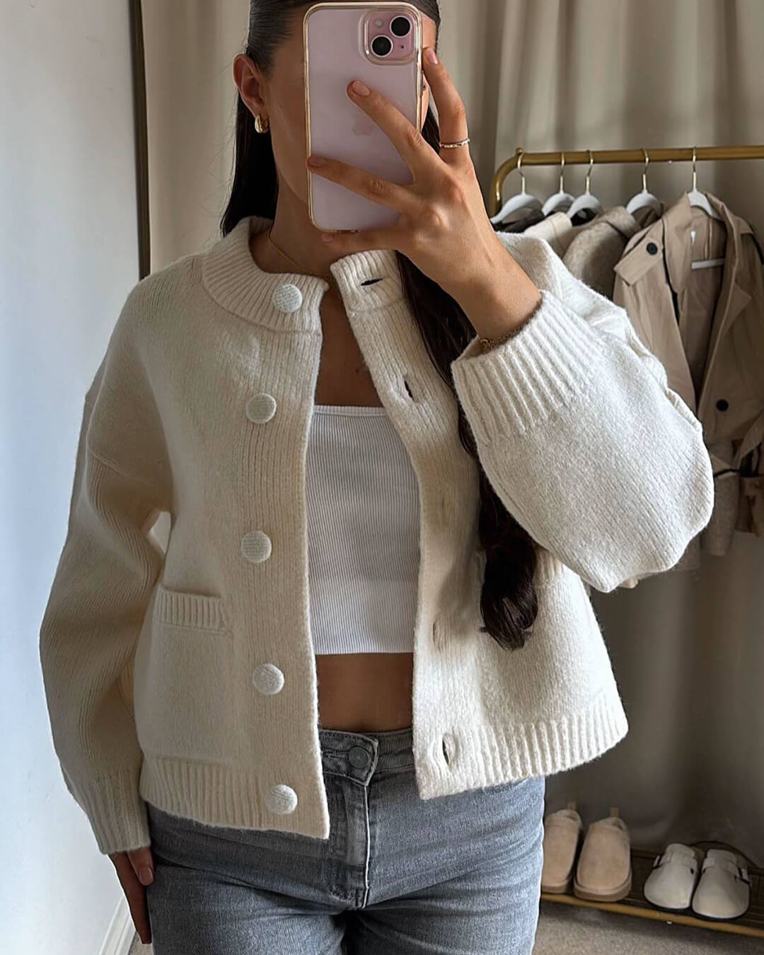 Gilet tricoté épais chaud et confortable