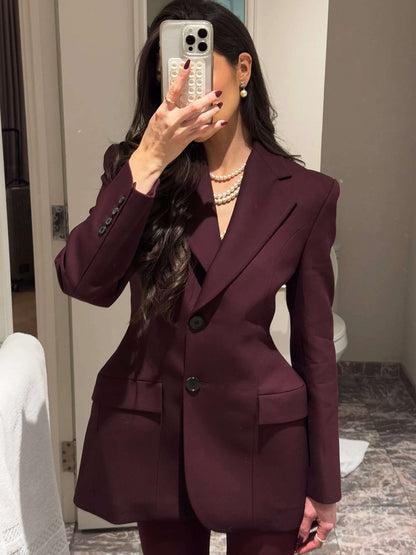 Blazer femme élégant à manches longues