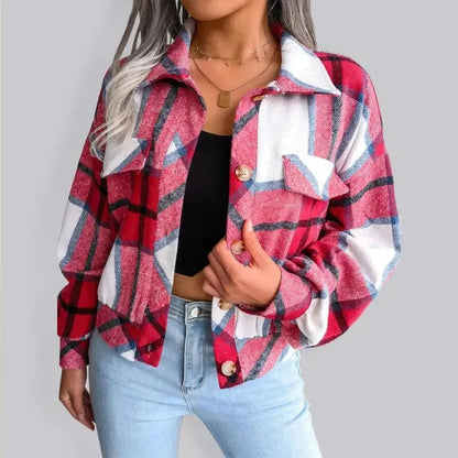 Manteau à carreaux élégant pour femme Coupe décontractée