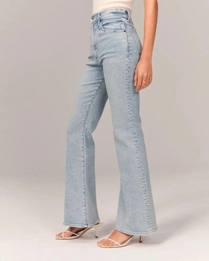 Siena - Jean patte d'éléphant bleu clair de haute qualité pour femmes