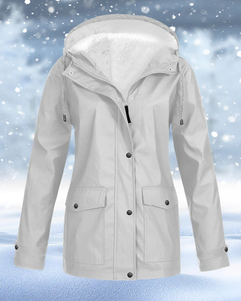 Parka d'hiver en fourrure synthétique doublé chaudement et isolé