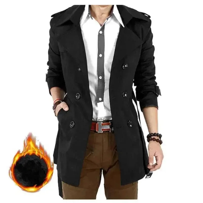 Trench-coat homme élégant coupe ajustée