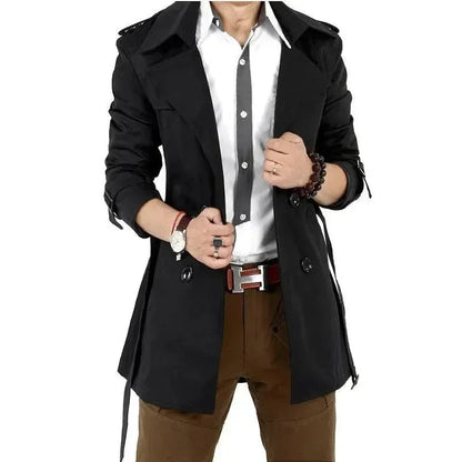 Trench-coat homme élégant coupe ajustée