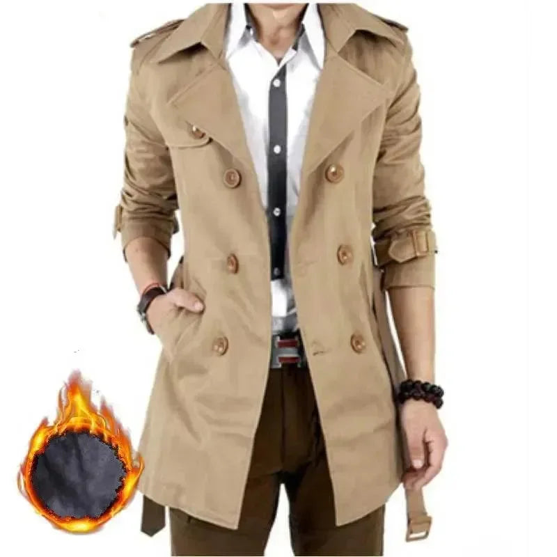 Trench-coat homme élégant coupe ajustée