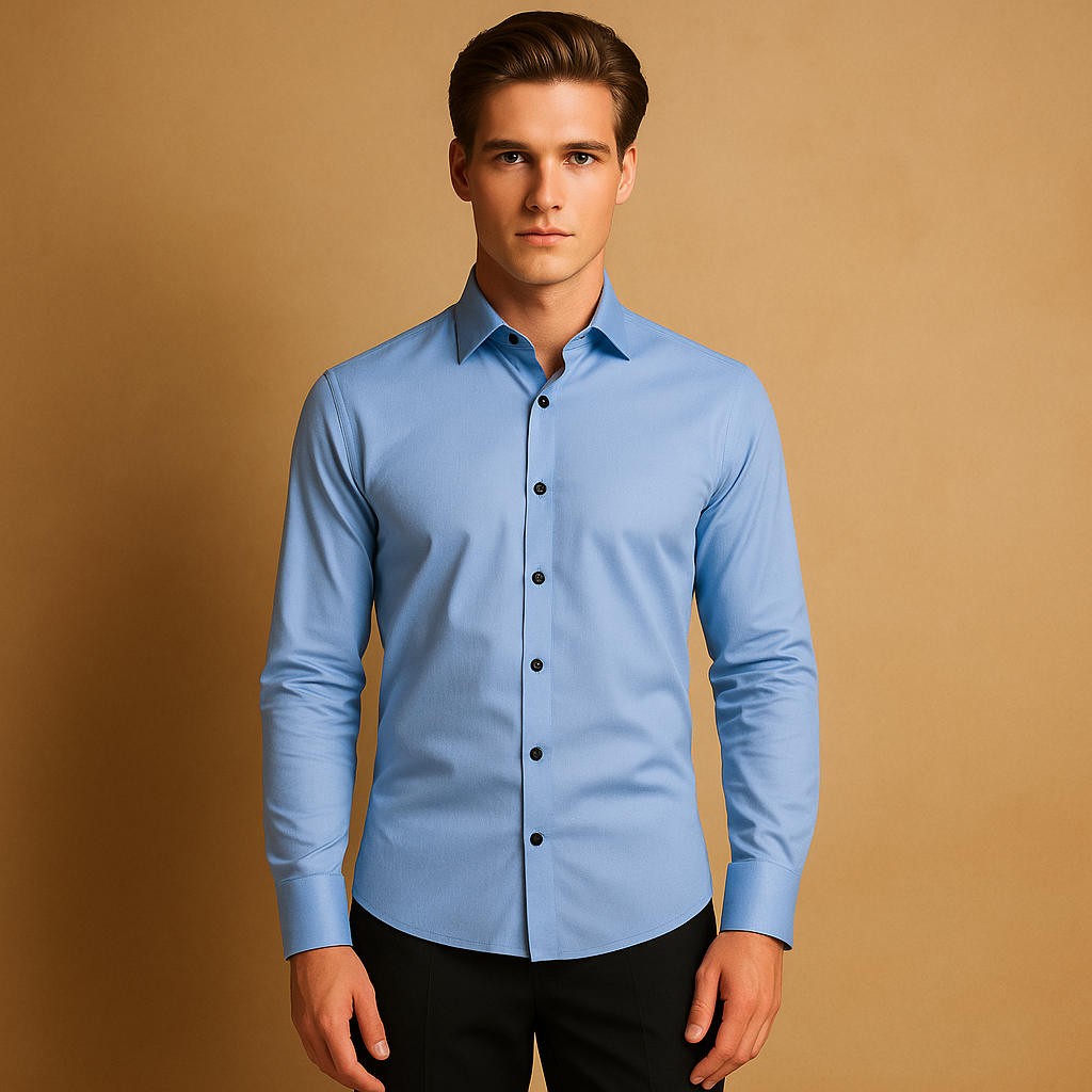Chemise classique à manches longues pour homme