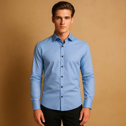Chemise classique à manches longues pour homme