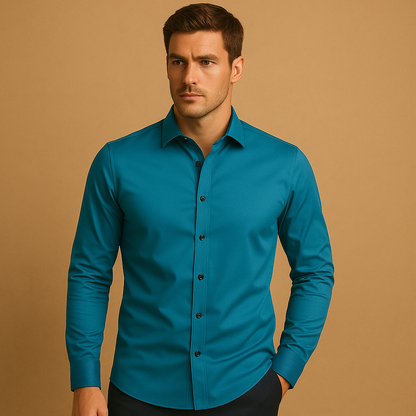 Chemise classique à manches longues pour homme