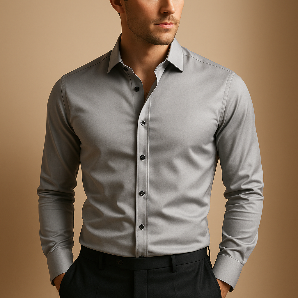 Chemise classique à manches longues pour homme