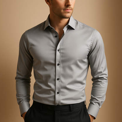 Chemise classique à manches longues pour homme