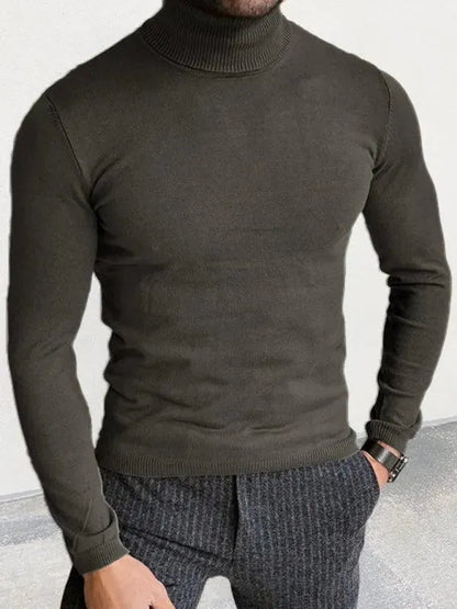 Pull en maille moderne à col roulé pour homme