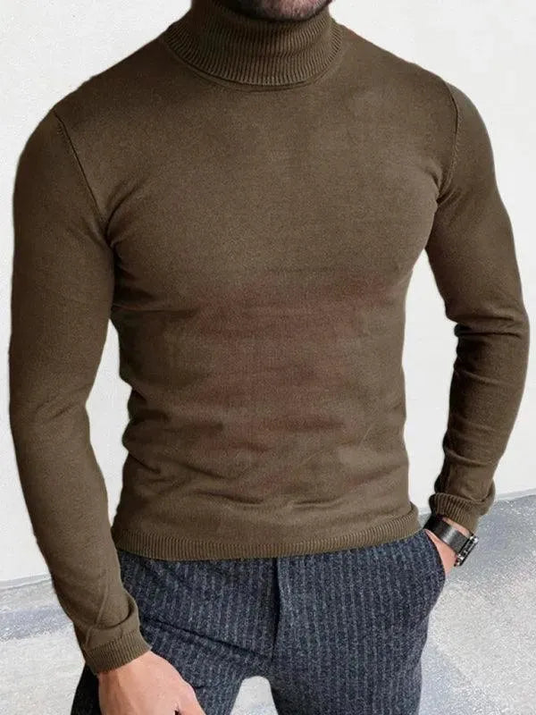 Pull en maille moderne à col roulé pour homme