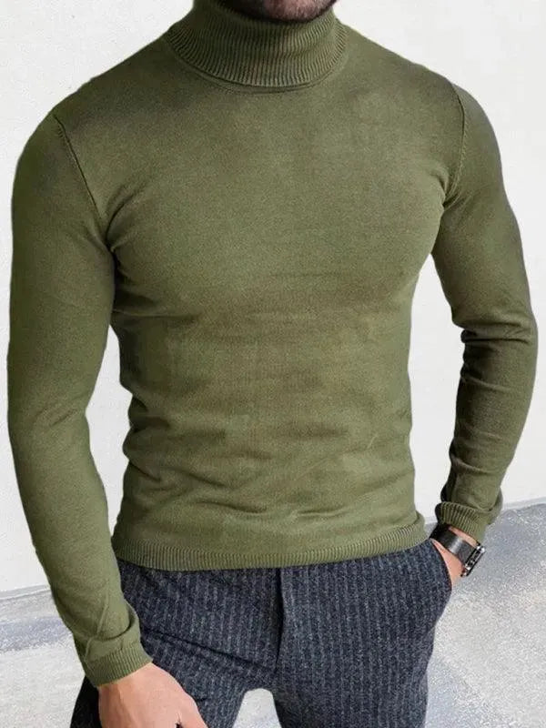 Pull en maille moderne à col roulé pour homme