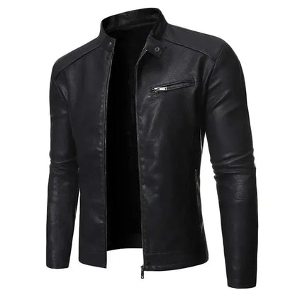 Schicke Herren Motorradjacke Slim Fit Design - IdealeKleiden