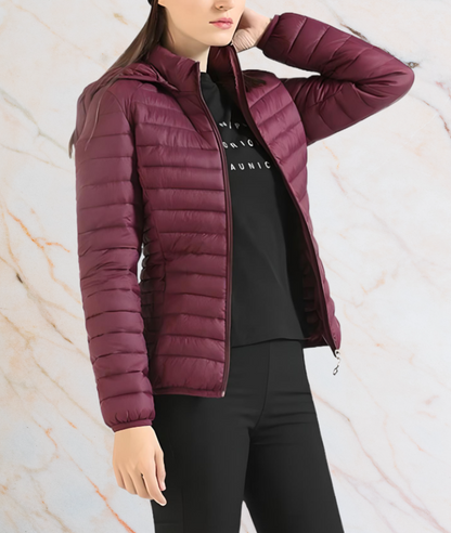 Slim Fit Steppjacke Damen Elegant Reißverschluss - IdealeKleiden