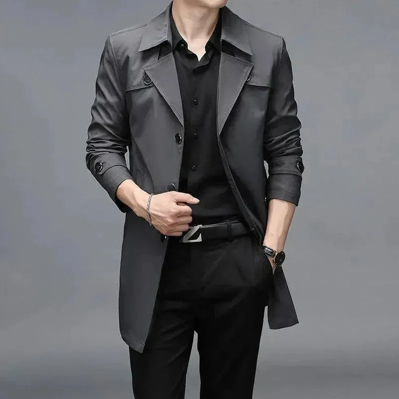 Trench-coat stylé pour homme, coupe slim et moderne