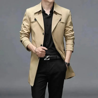 Trench-coat stylé pour homme, coupe slim et moderne