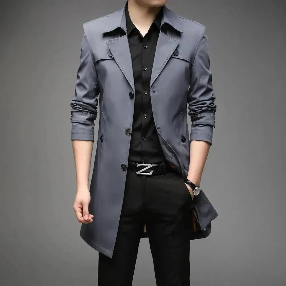 Trench-coat stylé pour homme, coupe slim et moderne