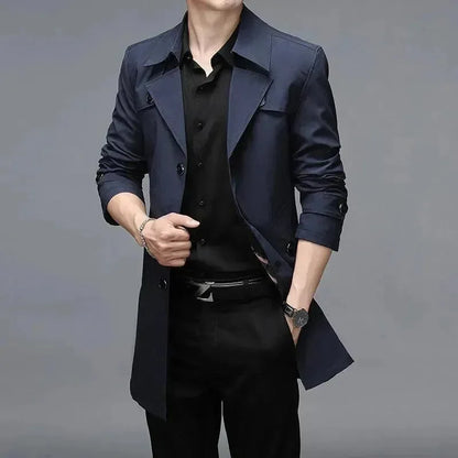 Trench-coat stylé pour homme, coupe slim et moderne