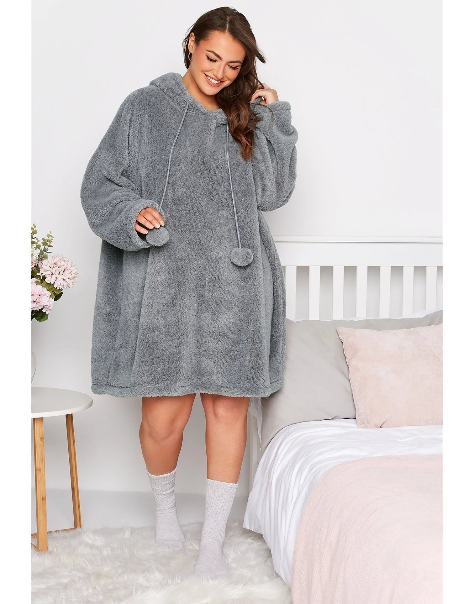Robe pull oversize douce aspect nounours