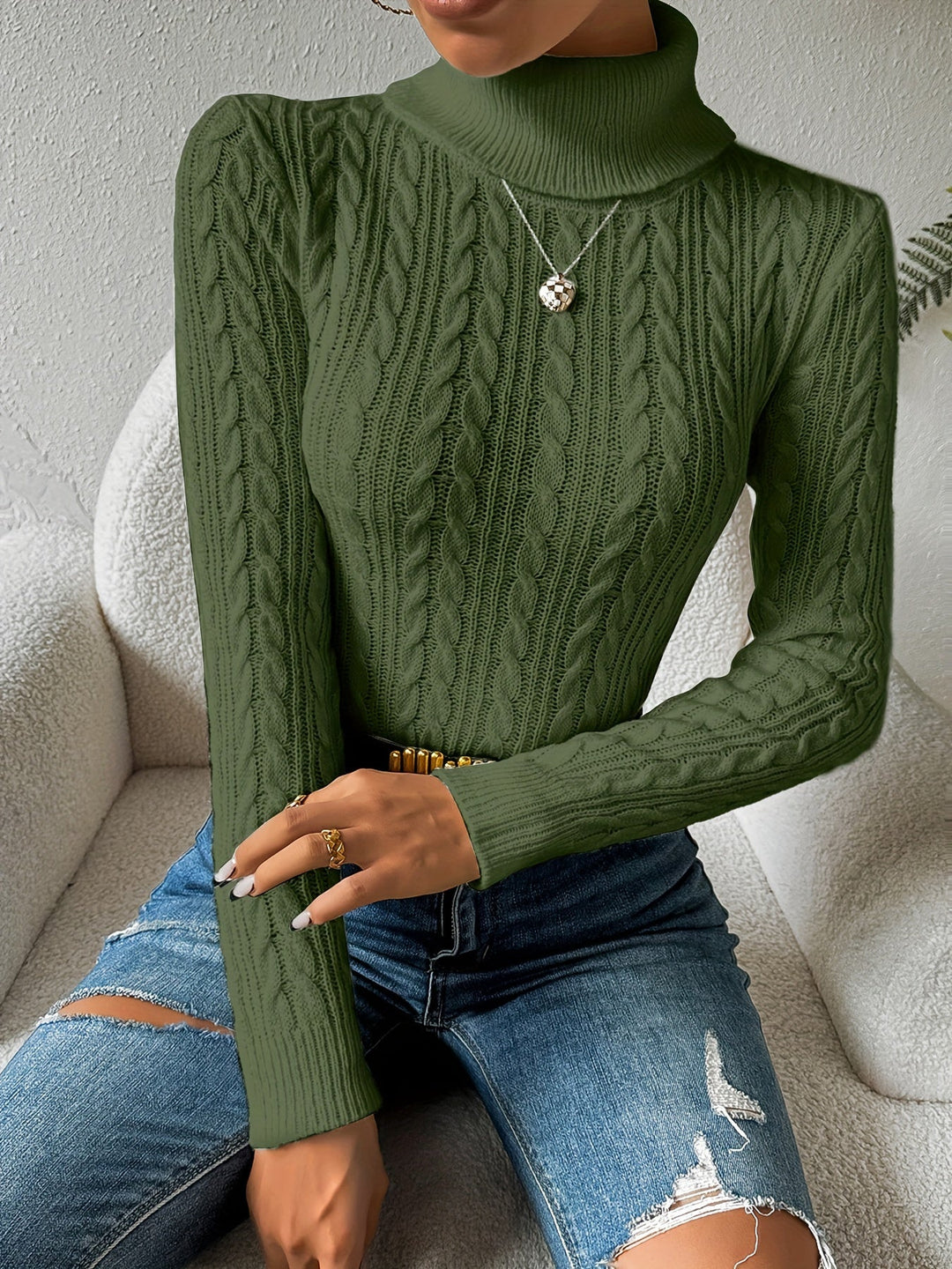 Pull à col roulé doux femme qualité