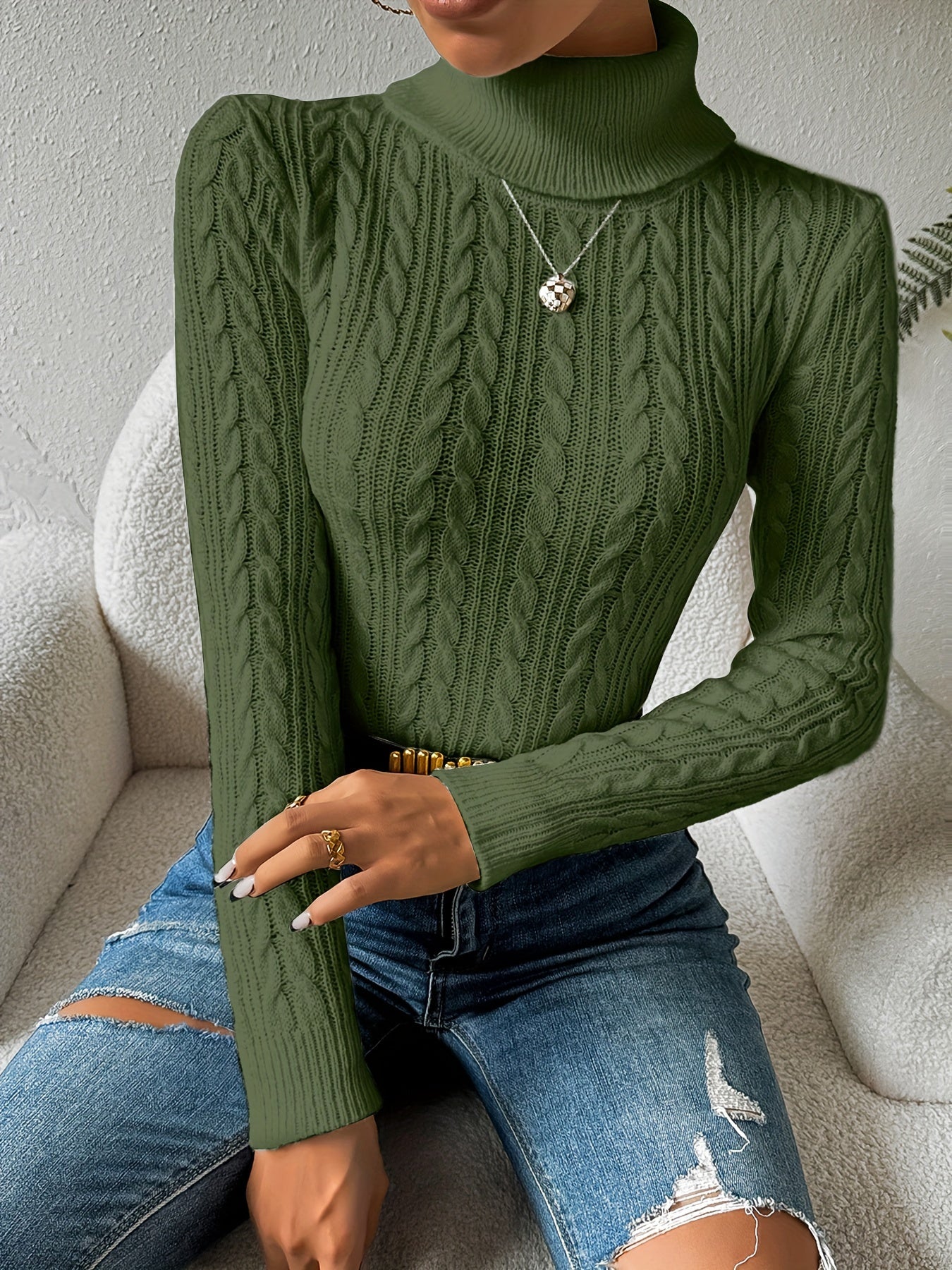 Pull à col roulé doux femme qualité
